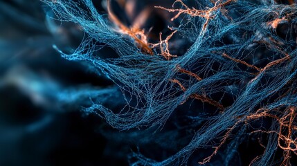 Poster - Delicate threads of light dance among shadows abstract art digital realm ethereal atmosphere close-up inspiration