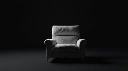 Wall Mural - A chair is sitting in a dark room