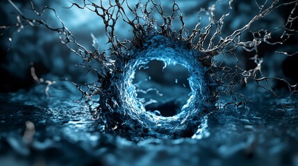 Leinwandbilder - Dynamic emotion exploration abstract landscape digital art fluid environment close-up view unbounded lines concept