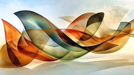 Wall Mural - a light, airy white backdrop with smooth, flowing wave designs in a contemporary look