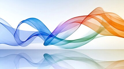 Wall Mural - a minimalistic white background with subtle, wavy line accents for a futuristic feel.