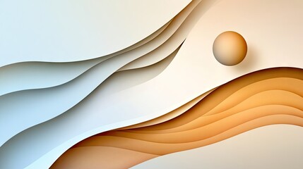 Wall Mural - a modern abstract white backdrop with a smooth wave gradient, perfect for professional use.