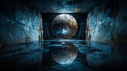 Poster - Ethereal reflections of nature's entropy abandoned space photography urban environment low angle visual poetry