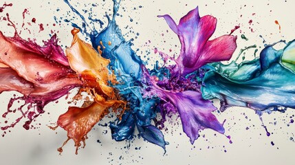Leinwandbilder - Vivid color splashing art event abstract studio digital artwork creative environment artistic viewpoint