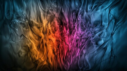 Poster - Dynamic expression of emotion through shadow painting abstract art vivid colors studio setting close-up view