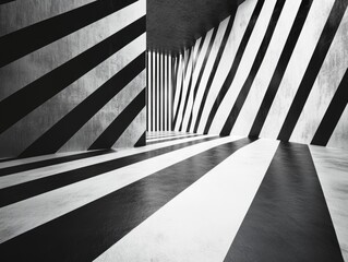 Wall Mural - Black and White Hallway