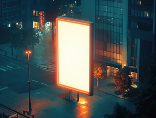 Canvas Print - City Street Billboard Night