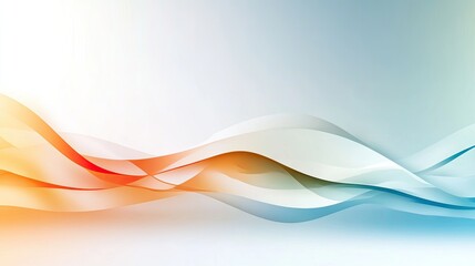 Wall Mural - a sleek modern white background with flowing abstract wave patterns in soft gradients.
