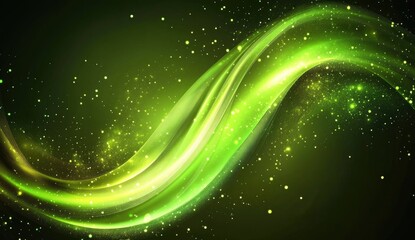 Wall Mural - green energy wave abstract background design