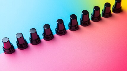 Canvas Print - Black game pieces on colorful background