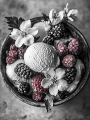 Wall Mural - Ice Cream and Berries