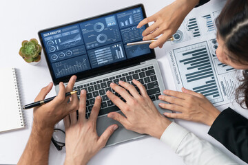 Leinwandbilder - Business data dashboard provide business intelligence analytic for marketing strategy planning brisk with big data set to analyze customer demands and foreseeing business future