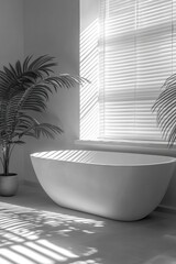 Wall Mural - White Bath Tub Bathroom Window