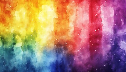 Abstract rainbow watercolor background with light streaks