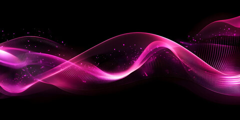 Wall Mural - abstract purple wave on a black background. neon translucent wave. transfusion of light. abstract ba