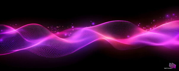 Wall Mural - abstract purple wave on a black background. neon translucent wave. transfusion of light. abstract ba