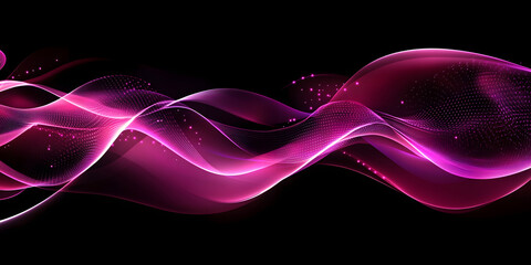 Wall Mural - abstract purple wave on a black background. neon translucent wave. transfusion of light. abstract ba