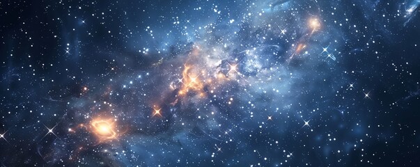 Wall Mural - a starry sky with a bright blue background