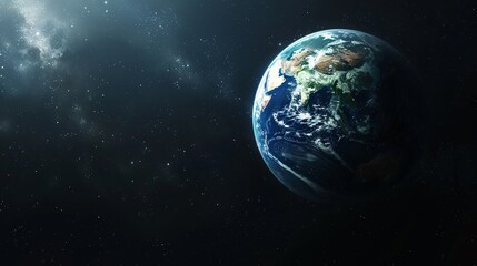 Wall Mural - A large planet in space with a lot of stars