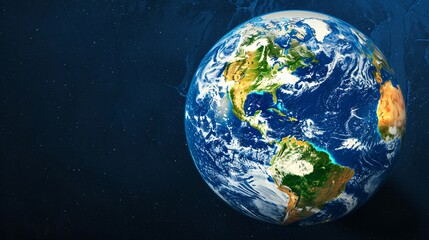 Wall Mural - a blue and white planet with the continents of north america and south america