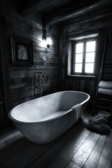 Wall Mural - Bathroom with bath tub and window