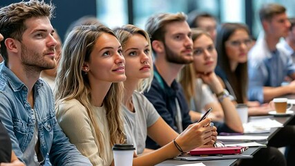 Wall Mural - empowering conference atmosphere enhances engagement and insight
