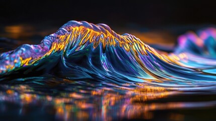 A close-up shot of a wave crashing onto a person's skin