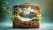 © Kittichet - Imaginative Travel Concept with Tropical Beach in Open Suitcase