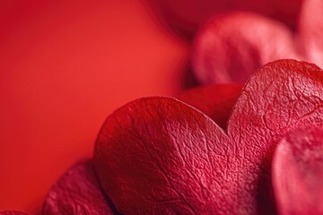 Wall Mural - A group of red hearts photographed from a close angle