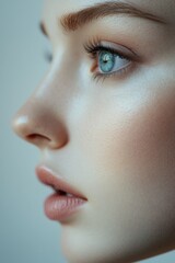 Sticker - Close-up portrait of a woman with blue eyes