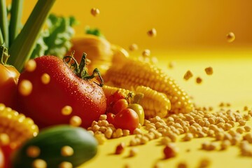 Canvas Print - A variety of fresh vegetables arranged on a table