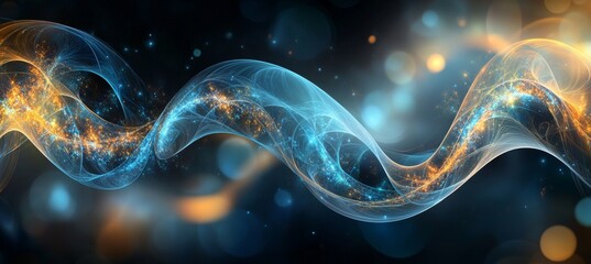 Wall Mural - cosmic symphony, abstract swirling interstellar waves of light, energy flowing through the universe