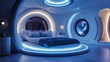 © Infinity Lens - Futuristic interior design with leds and an astronomic planet style.