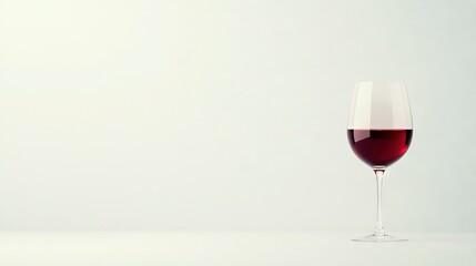 Wall Mural -   A close-up of a wine glass holding liquid on a white table with a white background