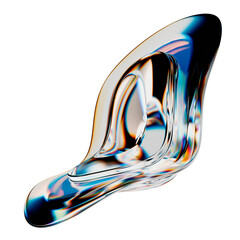 Wall Mural - deformed disk with dispersion glass texture, 3d rendering