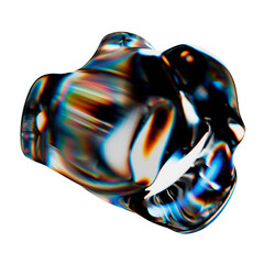 Wall Mural - organic glass shape with beautiful refraction of light, modern poster design element, png