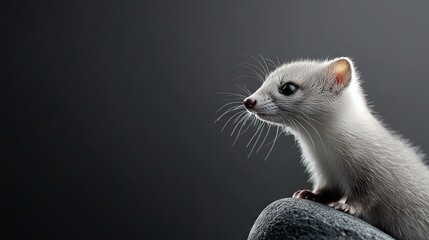 Poster -   A person with a small animal perched on their shoulder against a dark background