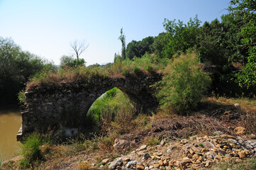 Wall Mural - A historic and damaged Bridge in Mugla, Turkey.