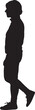 © Curto - vector; silhouette side view of woman walking dressed in sportswear