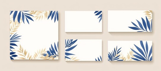 Wall Mural - Graceful watercolor and foliage on a wedding invitation card design