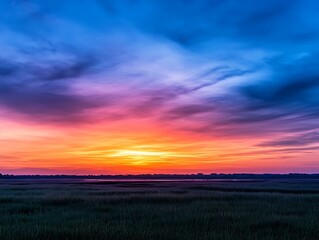 Poster - Colorful Sunrise over a Field