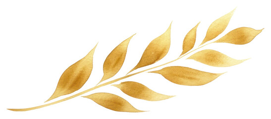 Wall Mural - PNG Plant pattern gold leaf.