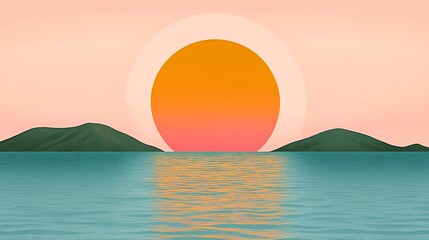 Canvas Print - Pastel Sunrise Over Islands