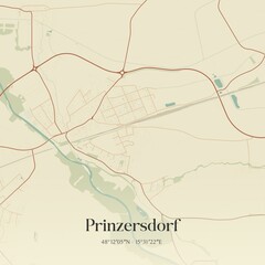  Vintage map of Prinzersdorf, Austria.