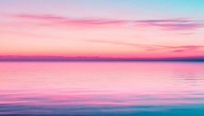 Poster - Serene Pink Sunset Reflecting on Calm Water