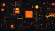 © Asih - Abstract futuristic technological interface with orange and black color scheme.