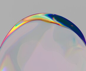 Wall Mural - abstract 3d render of a liquid form with iridescent, rainbow highlights. the glossy surface reflects