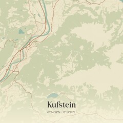 Wall Mural - Vintage map of Kufstein, Austria.