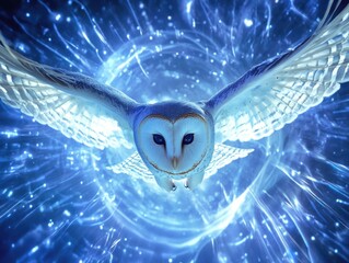 Wall Mural - Majestic Owl in Cosmic Elegance