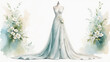 © Stacy - Wedding dress on a mannequin with floral elements in soft colors for concept